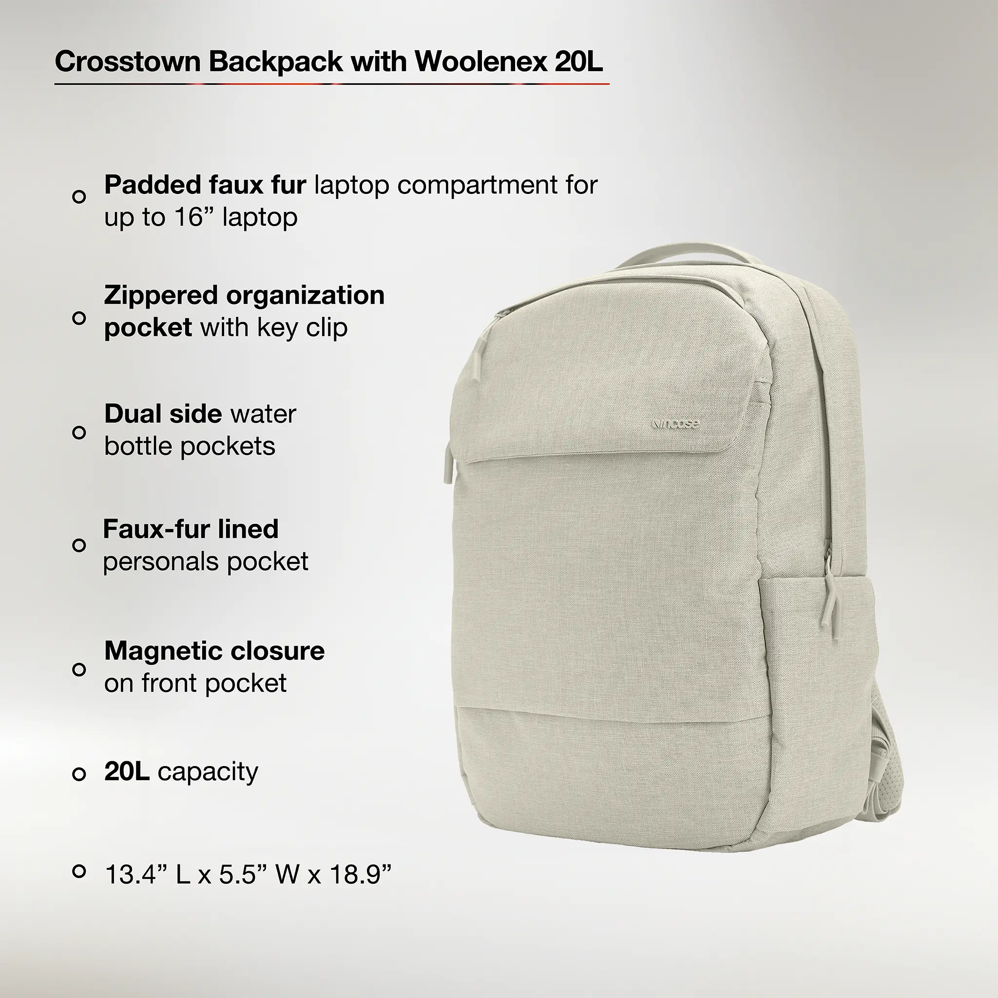 Crosstown Backpack with Woolenex 20L Incase